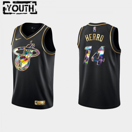 Maglia NBA Miami Heat Tyler Herro 14 Nike 2021-22 Nero Golden Edition 75th Anniversary Diamond Swingman - Bambino